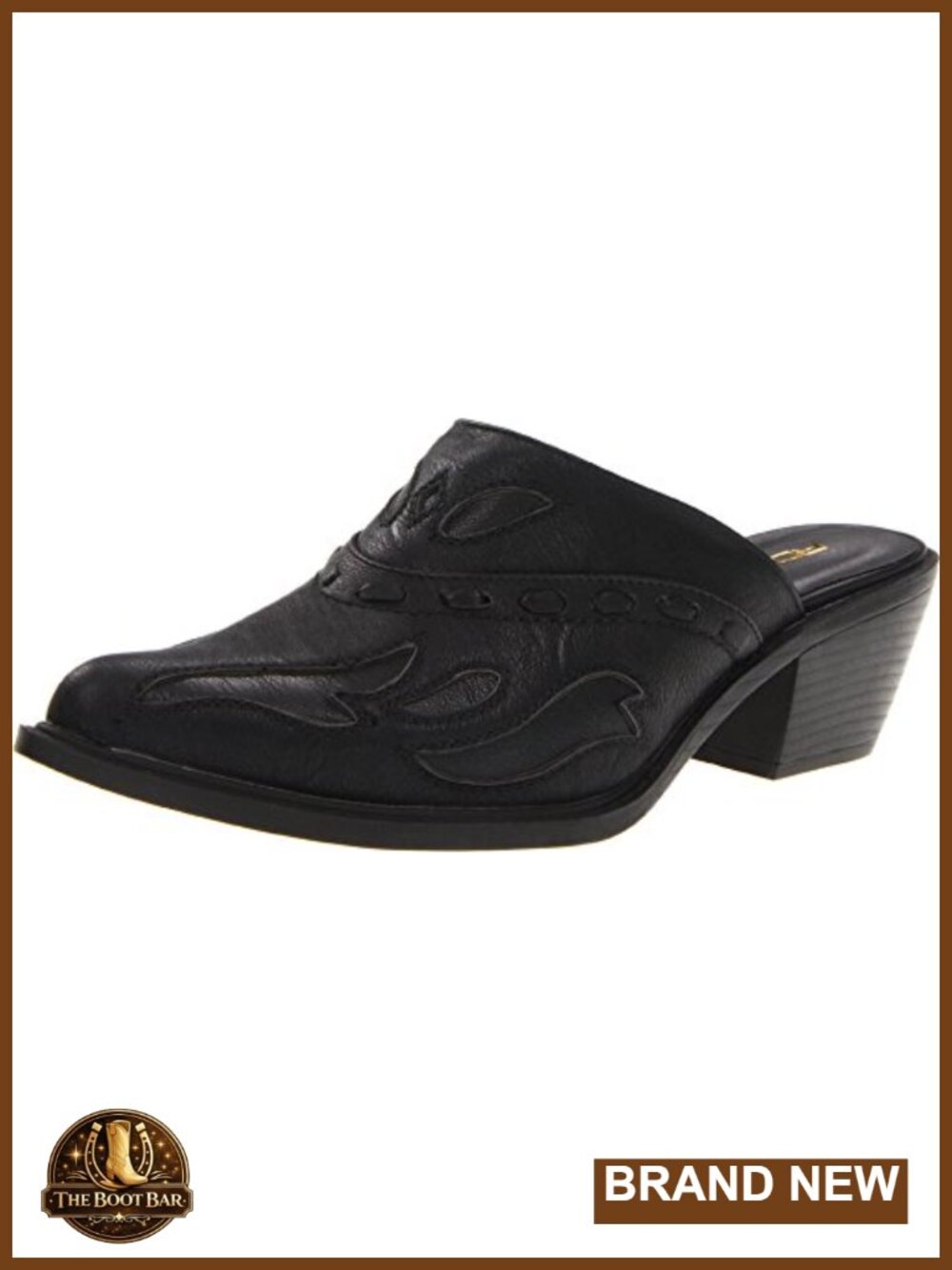 Faux Leather Pointed Toe Mules Slip On Cushioned Casual